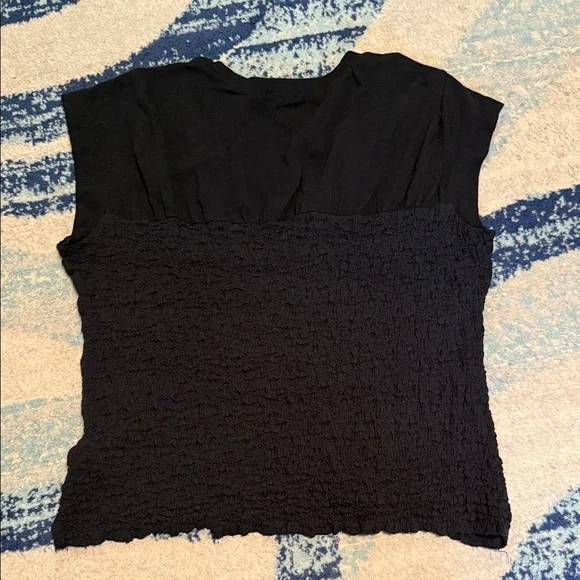 Maeve Black Textured Blouse - current style at Anthropologie xl ruched​ - Picture 3 of 3